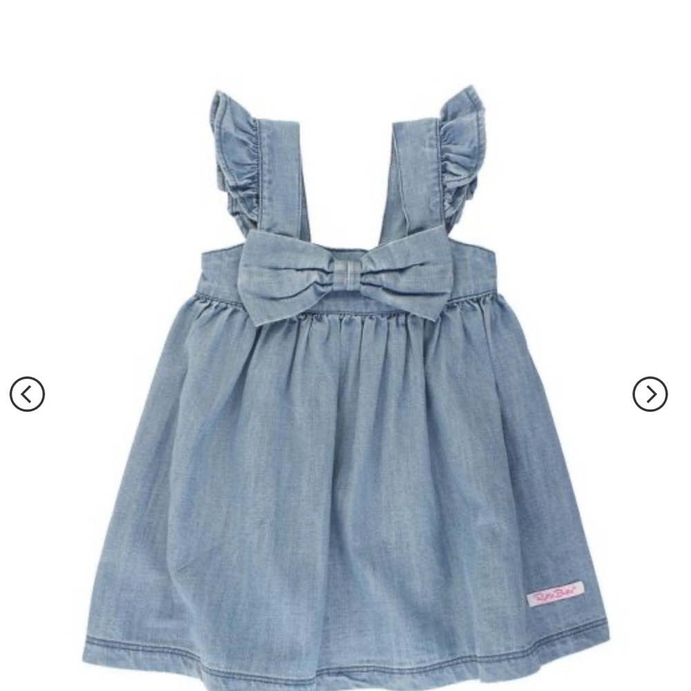 RuffleButts Toddler Flutter Bow Woven Dress- 3T